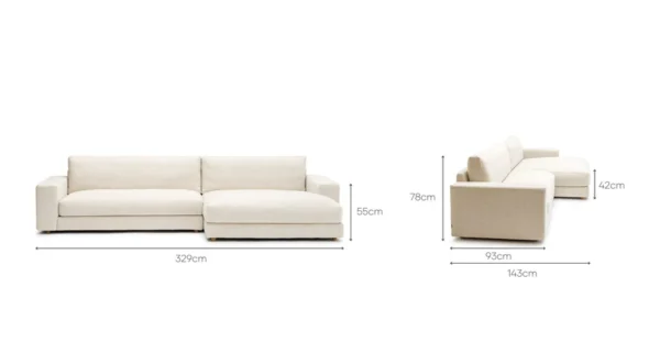 Oscar L shape Sofa - Oatmeal - Image 3